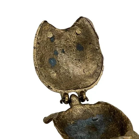 Vintage Brass Turtle Trinket Box Colorful Enamel Mosaic Shell Cottagecore Boho - Picture 7 of 12